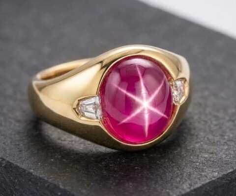 Oval Burma Star Ruby Diamond Ring
