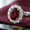 Unheated Mozambique Ruby Diamond Ring