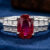 Unheated Mozambique Ruby Platinum Ring