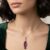 Red Garnet Diamond Gold Pendant
