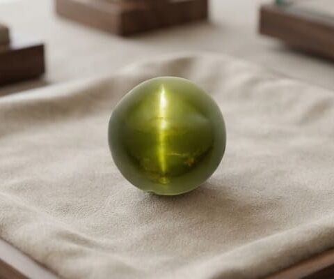 Cats Eye Chrysoberyl round cabochon gemstone