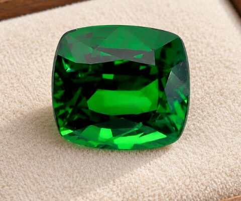 Cushion Tanzanian Green Tsavorite