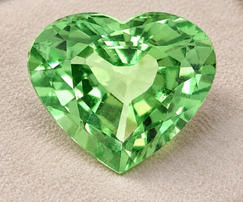 Heart Bright Green Tsavorite