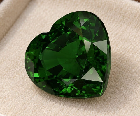 Large Heart GIA-Certified Tsavorite