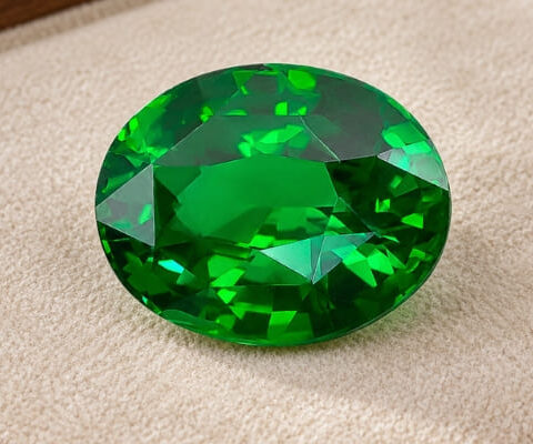 Large Oval GIA-Certified Tsavorite