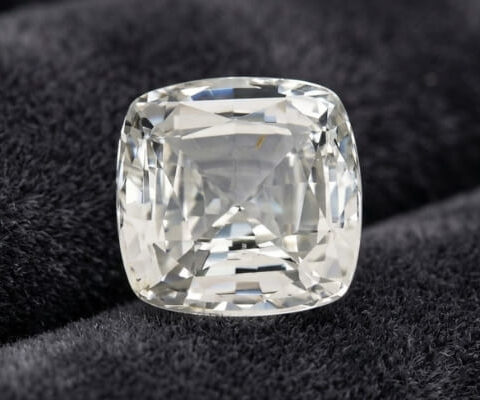 Unheated Cushion Near-Colorless Sapphire