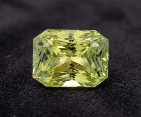 Unheated Octagonal Greenish Yellow Sapphire