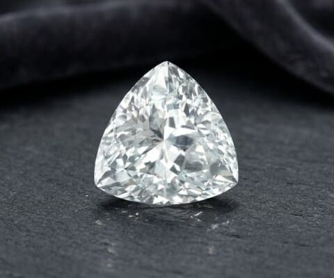Heated Triangular White Sapphire