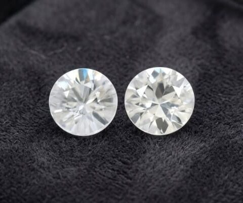 Round White Zircon Matching Pair