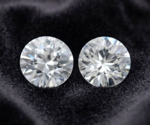 Round Near-Colorless Zircon Matching Pair