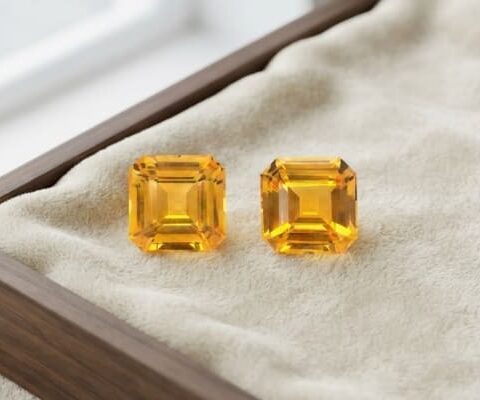 Yellow-Orange Sapphire Matching Pair