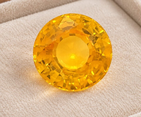 Heated Round Orange-Yellow Sapphire