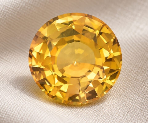 Heated Round Yellow Sapphire