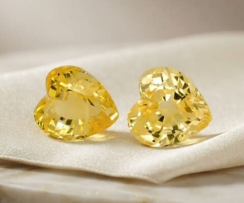 Yellow Sapphire Gemstone Pair