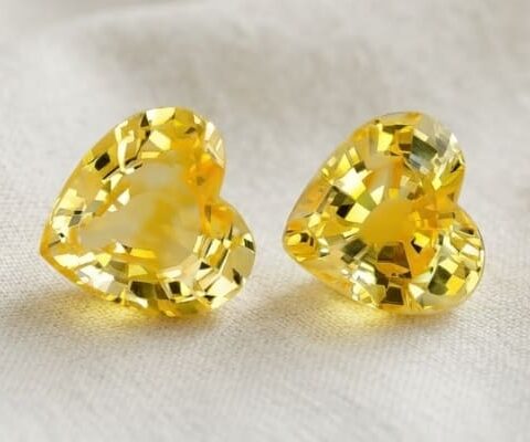 Yellow Sapphire Gemstone Pair