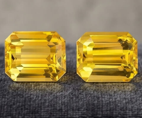 Heated Yellow Sapphire Matching Pair