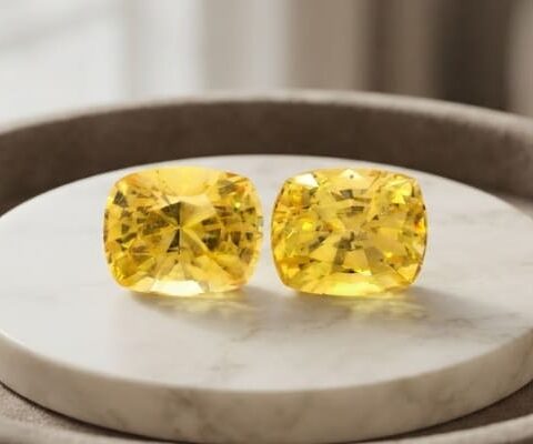 Heated Yellow Sapphire Pair