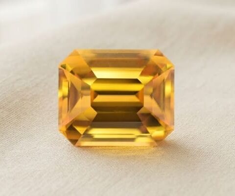 Octagonal GIA-Certified Yellow Zircon