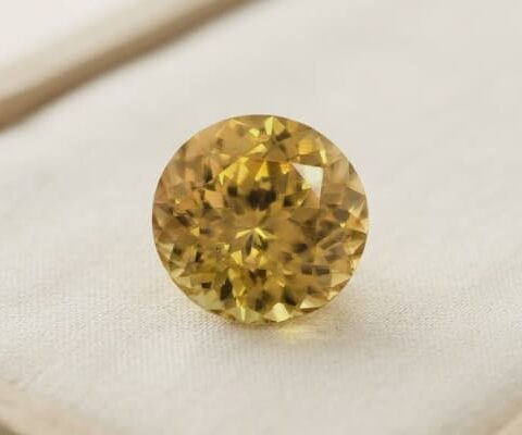 Round Deep Yellow Zircon