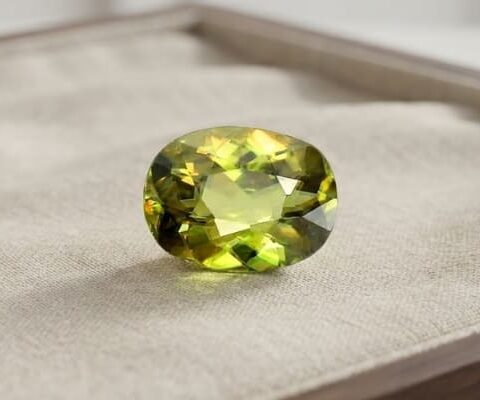Oval Yellowish Green Sphene