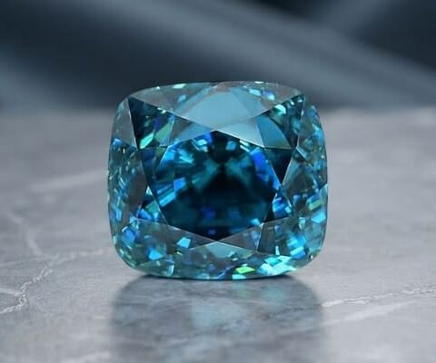 Cushion Exceptional Blue Zircon