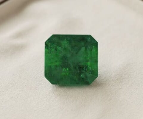 Octagonal GIA Emerald Gemstone
