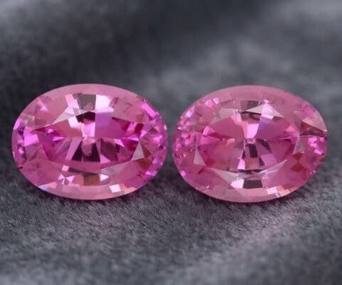 Natural Hot Intense Pink Sapphire Matching Pair