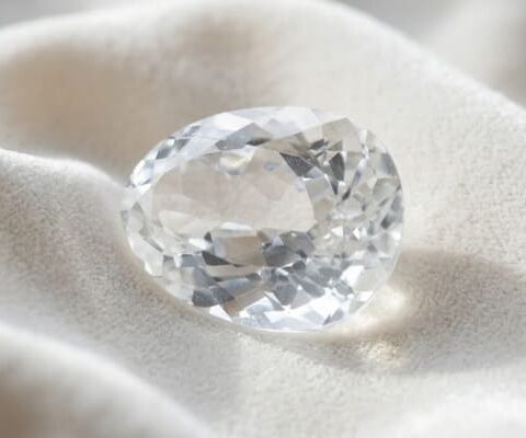 Rare Near Colorless Euclase Pear Gem